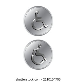 Logo disability. Symbol, Icon International day of persons with disabilities. On a gray background.Conveying the meaning of a physically impersonator