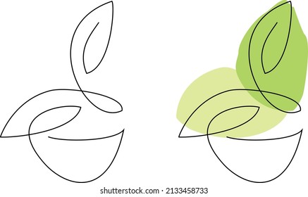 logo of dishes in the form of a leaf, a symbol of healthy, proper nutrition