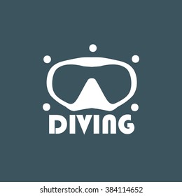 Logo diving, on a dark background, vector format. For diving centers.