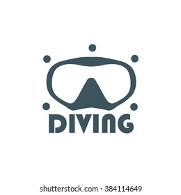 Logo diving on a white background, vector format. For diving centers.