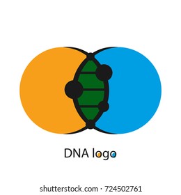 Logo DNA background. Vector illustration. Beautiful structure of the spiral molecule