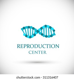 Logo DNA strand. Concept of center or clinic genetic research. Medical laboratory. Vector isolated on white background