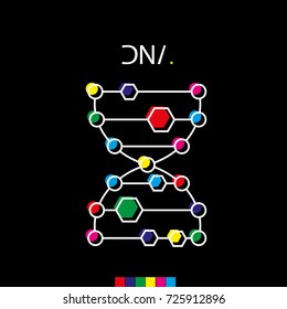 Logo dna structure. Vector pattern of the molecule. Icon for the company
