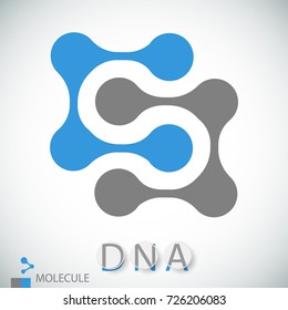 Logo dna structure. Vector pattern of the molecule. Icon for the company
