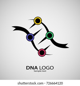 Logo dna structure. Vector pattern of the molecule. Icon for the company
