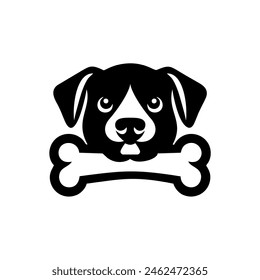 logo of a dog biting a bone with a shovel icon on the face