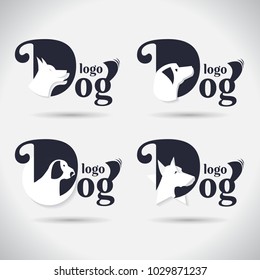 Logo dog logo Collection. animal. font. Freeform. symbol. Abstract. vector illustration. on white background