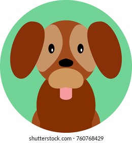 logo with a dog in a flat style