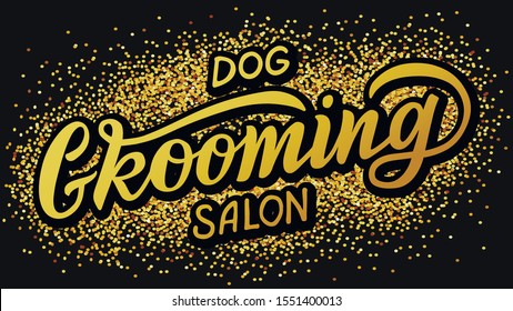 Logo for dog hair salon, dog styling and grooming shop, store for pets. Vector illustration isolated on white background. EPS 10