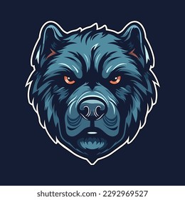 A logo of an dog head, designed in esports illustration style - Vector