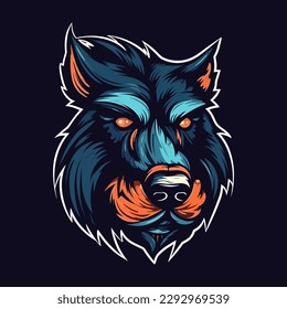 A logo of an dog head, designed in esports illustration style - Vector