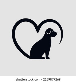 Logo Dog In A Heart Shape
