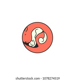 logo dog hugging cat, vector illustration on white background