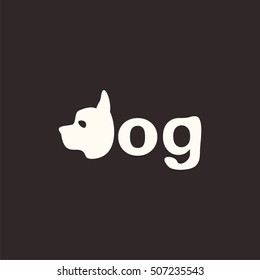 logo dog. Letter D made like a dog. Vector design logo. Vector illustration