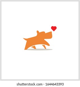 logo dog love simple vector