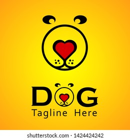 
Logo dog nose with the initials O - vector