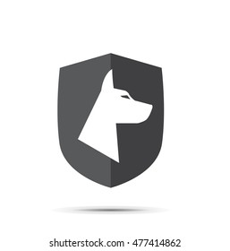 Logo Dog On Shield Stock Vector (Royalty Free) 477414862 | Shutterstock