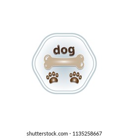 logo dog. Logo with paws and bone for a dog. Vector 10 eps