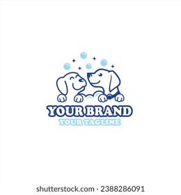 Logo for dog washing or dog grooming place