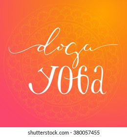 Logo for dog yoga studio on a hand drawn mandala