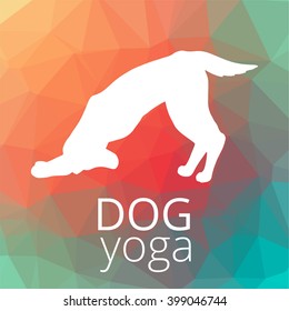 Logo for dog yoga studio.Yoga logo. Doga yoga. Yoga for dogs. Vector yoga illustration. Yoga sticker. Logo for yoga with dog.