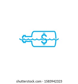 logo dollar sell bottle icon
