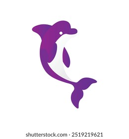 The logo dolphin. A template for the design of stickers, clothes and souvenirs. Isolated on a white background. Vector illustration.