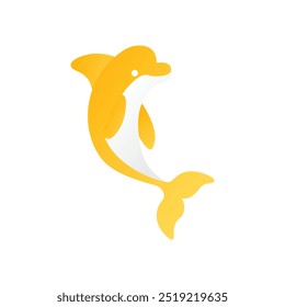 The logo dolphin. A template for the design of stickers, clothes and souvenirs. Isolated on a white background. Vector illustration.