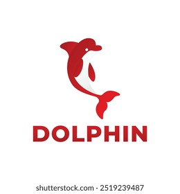The logo dolphin. A template for the design of stickers, clothes and souvenirs. Isolated on a white background. Vector illustration.