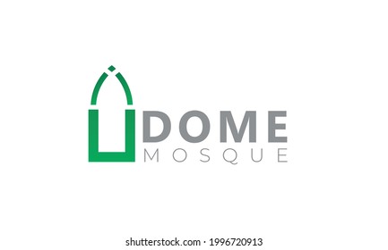 Logo Dome Moschee. Einfach und modern. Vektorlogo-Design