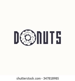 logo donut. Vector design logo. Logo for bakery shop. Vector illustration
