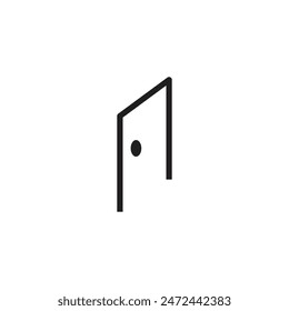 Logo door design minimalist with blank background
