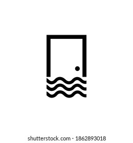 Logo door flow water design vector
