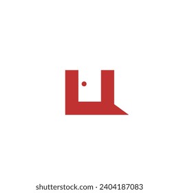 Puerta de logotipo con letra U con fondo en blanco