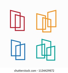 logo door outline vector, window icon concept, real estate logo template