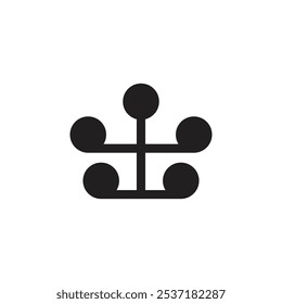 Logo dot network circle with blank background
