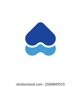 Logotipo doble flecha azul con fondo en blanco