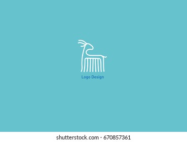 Logo with double meaning deer and comb