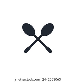 Logo double spoon black with blank background