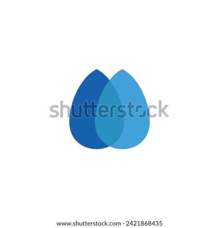 Logo double waterdrop design template element