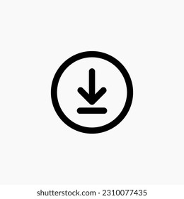 LOGO Download icon vector design template, SIMPLE ICON BLACK COLOR