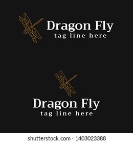 the logo of dragon fly with lowpoly style