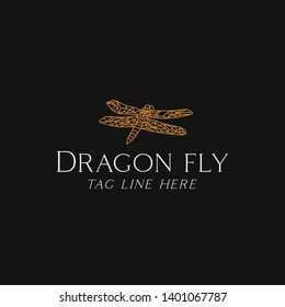 logo of dragon fly with polygonal style