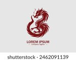 Logo of a Dragon icon silhouette isolated design on white background