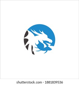 vector de plantilla de icono de dragón de logotipo