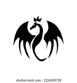 logo of dragon isolated in white background. vector illustration