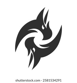 Logo dragon snake yin yang concept vector illustration design template