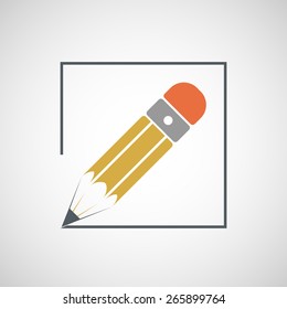 Logo drawing pencil. Vector image.
