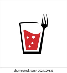 logo of drink and fork vector