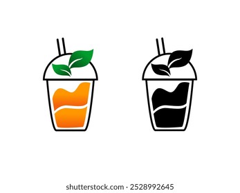 logo drink ice cup orange green black